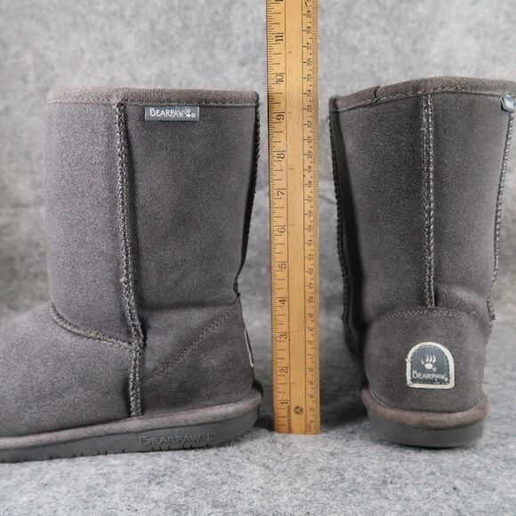 Bearpaw Shoes Womens 10 Boot Winter Warm Suede Wool Pull On Casual Adelaide Grey - Picture 6 of 13